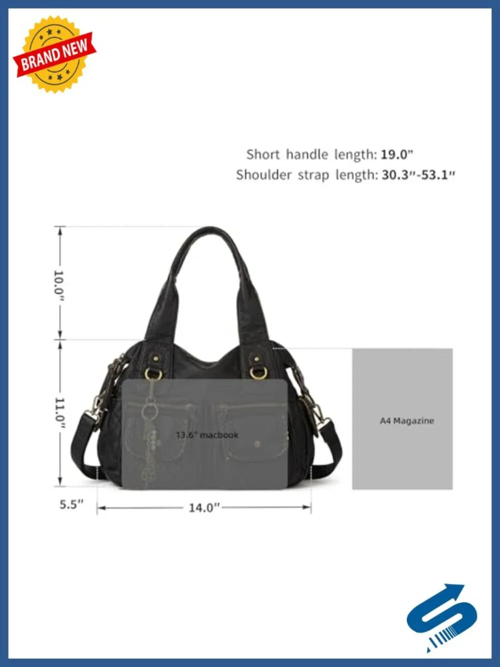 Women Canvas Hobo Purse Multi Pocket Tote Shopper Shoulder Bag Top Handle